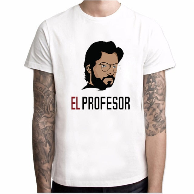 T camisa De los hombres diseño divertido La Casa De Papel T camisa dinero robo camisetas serie De TV camisetas hombres manga corta camiseta de Casa de papel