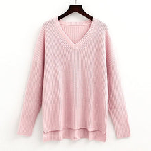 Warm Winter V Neck Knit Sweater Women Pullover Knitted Jumpers Pink Sweaters For Women Sweaters And Pullovers Women's Sweater