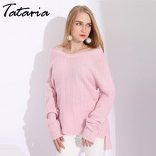 Warm Winter V Neck Knit Sweater Women Pullover Knitted Jumpers Pink Sweaters For Women Sweaters And Pullovers Women's Sweater