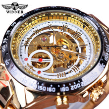 Winner New Number Sport Design Bezel Golden Watch Mens Watches Top Brand Luxury Montre Homme Clock Men Automatic Skeleton Watch