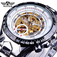Winner New Number Sport Design Bezel Golden Watch Mens Watches Top Brand Luxury Montre Homme Clock Men Automatic Skeleton Watch