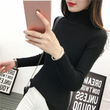 Winter Women Sweaters Casual Turtleneck Long-sleeved Tops Knitted Jumpers Cashmere Cotton Elasticity Pullovers 2018 High Quality