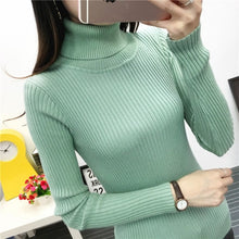 Winter Women Sweaters Casual Turtleneck Long-sleeved Tops Knitted Jumpers Cashmere Cotton Elasticity Pullovers 2018 High Quality