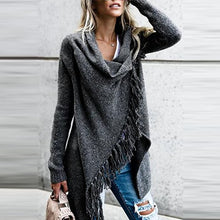 Women Knitted Winter Warm Sweater Cardigans Long Sleeve Tassel Fringe Shawl Poncho Cardigan Jackets Coats Oversized