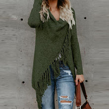 Women Knitted Winter Warm Sweater Cardigans Long Sleeve Tassel Fringe Shawl Poncho Cardigan Jackets Coats Oversized