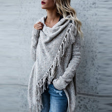 Women Knitted Winter Warm Sweater Cardigans Long Sleeve Tassel Fringe Shawl Poncho Cardigan Jackets Coats Oversized