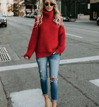 Women Sweater Winter Turtleneck Loose Pullover