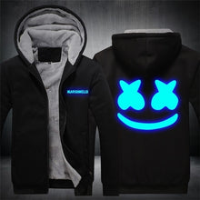 Xijun USA SIZE Marshmello Luminous Glowing hoodies sweatshirt Men Hoody Fleece Thicken Hip Hop Hooded Zipper Winter Jackets Man
