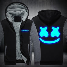 Xijun USA SIZE Marshmello Luminous Glowing hoodies sweatshirt Men Hoody Fleece Thicken Hip Hop Hooded Zipper Winter Jackets Man