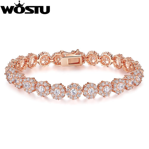 Hottest Sale Cubic Zircon Bracelet for Girls 0.5 Carat Stone Plated Tennis Bracelet on Aliexpress XCLB012