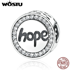 Aliexpress Hot Sale 100% 925 Sterling Silver "Hope" Charm Beads Fit Original WST Bracelet Bangle Authentic Luxury Jewelry